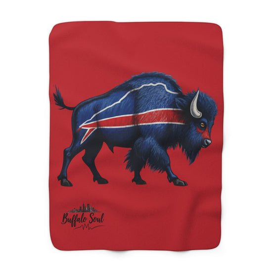 Buffalo Soul Boho Bison Sherpa Fleece Blanket — Cozy Stadium Throw for Football Fans