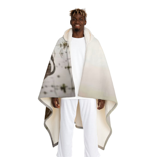 716 Hooded Sherpa Blanket – Cozy Printed Fleece with Hooded Sherpa Lining
